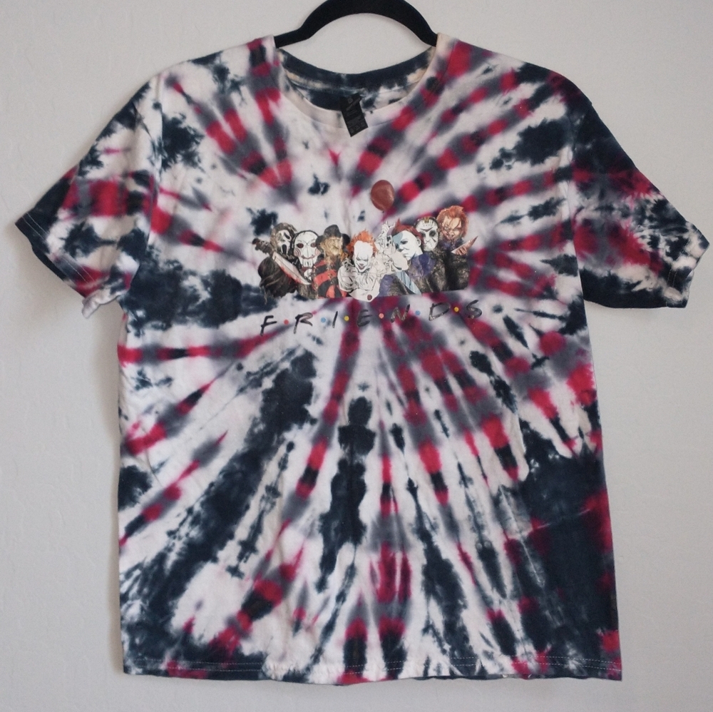 Tie-Dye Horror Halloween Character Graphic T-Shirt Goth Whimsigoth XL